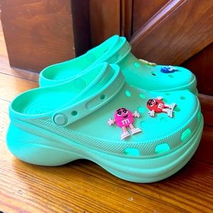 Croc Bae platform mint green!
